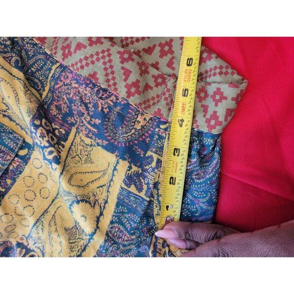 Sundance Linen Patchwork Womens Kalini Shorts Size L Tassel Boho Beach Festive - Picture 10 of 12